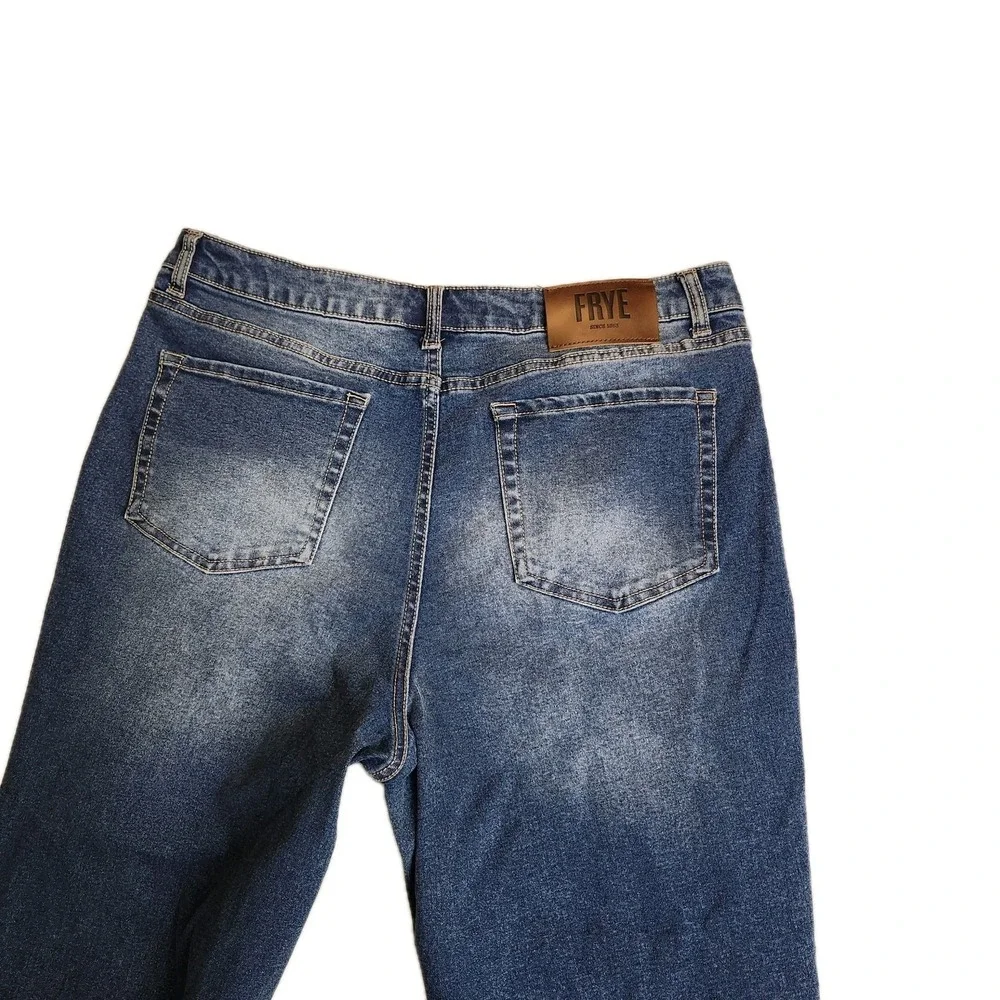 Frye Jeans Womens 12 Blue Denim Straight High‎ Rise Medium Wash Retro 12x31